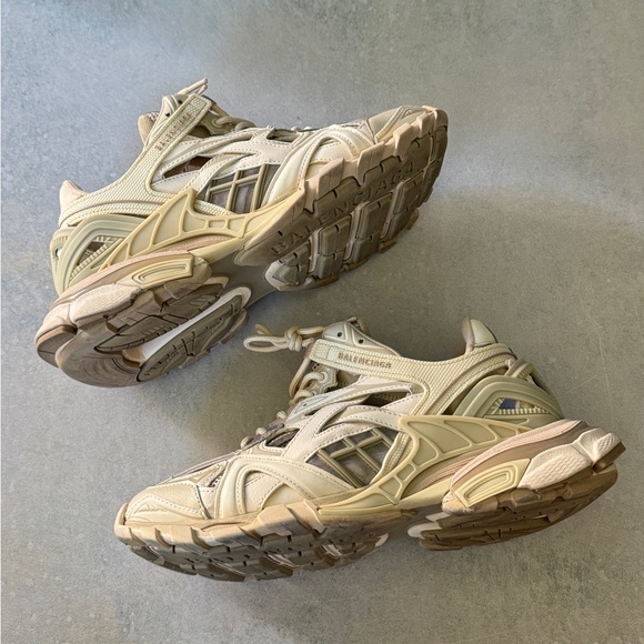 Balenciaga Track 2 Trainer Sneakers Beige Neutral Tones Fits US 8-9 - Picture 8 of 9